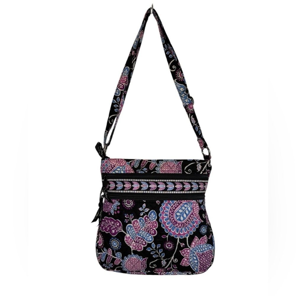 Vera Bradley Triple Zip Hipster Crossbody Alpine Floral Retired Cotton Bag